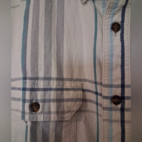 Carhartt Men's Plaid Shirt - Cream, Gray, Green, Blue - Picture 5 of 6